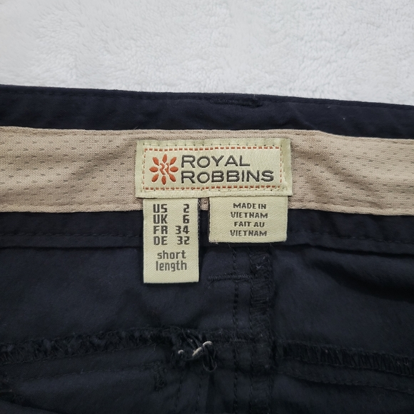 Royal Robbins Wide Leg Short Length Pants in Black Women's Size 2 - Picture 3 of 4